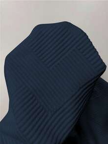 EMERY ROSE Sudadera de mujer para otoño, cuello en pico, manga larga, manga raglán, empalme acanalado, decoración con cremallera, tela texturizada - Azul Marino - Ver 8