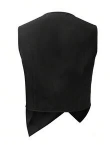 Manfinity Dauomo Men's Summer Business Casual Office Buttoned Pocket Top - Black - View 2