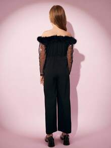 Jumpsuit Hitam Elegan untuk Pesta Koktail Malam Musim Gugur untuk Anak Perempuan Remaja - Hitam - View 2