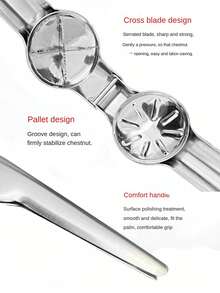 Stainless Steel Chestnut Peeling Special Tool, Household Raw Chestnut Opener, Cross Knife Chestnut Peeling And Shell Peeling Tool