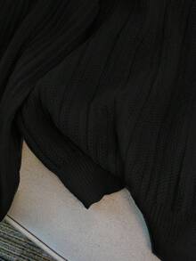 GlowEve CURVE Plus Size Elegant V-Neck Drop Shoulder Long Sleeve Pullover Sweater