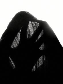 SHEIN 少女黑色提花休闲圆领长袖连衣裙 - 黑色 - 查看 7