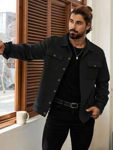 Manfinity Homme 男士长袖短款休闲针织外套，秋冬款