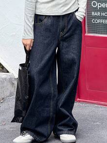 Dazy Kids Tween Girls Casual Denim Jeans - Dark Wash - View 3