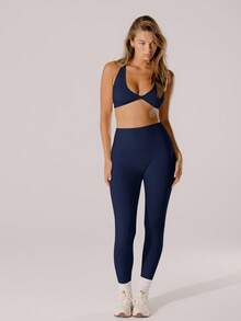 Aralina Leisurewear Active Pastel Pink High-Rise Bottom Lift Active Leggings - Navy Blue - View 10