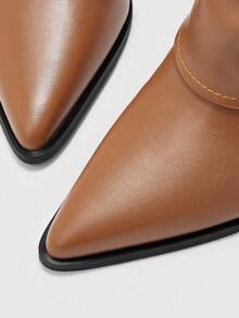 CUCCOO BIZCHIC 女士时尚及膝粗跟靴 - 棕色 - 查看 7