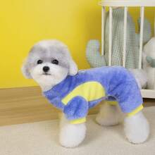 PETSIN Lovely Cartoon Style Four-Legged Pet Jumpsuit – Windproof And Snuggly Fleece Clothing For Small Dogs & Cats, Perfect For Daily Indoor And Outdoor Wear - Blue - View 4