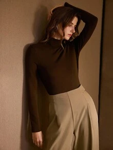 MOTF PREMIUM SIMPLE FOLD PLEATED SUIT PANTS - Brown - View 7