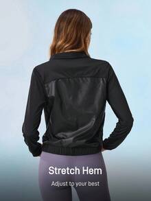 In My Nature Outdoor Hiking Splice Breathable Long Sleeve Jacket ,Women's Fall & Winter Cycling Outdoor Jacket  Women's Casual & Outdoor Running Jacket Outdoor Hiking Jacket Women's Casual Jacket,  Thermal Thick Warm Jacket - Black - View 6