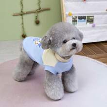 PETSIN 温暖丝绒圣诞宠物连帽衫，适合小型犬猫——带保暖内衬的节日背心，内置牵引绳连接点，喜庆圣诞老人图案，适合幼犬、幼猫和小型犬种，非常适合寒冷的户外和舒适的室内环境。 - 藍色 - 查看 5