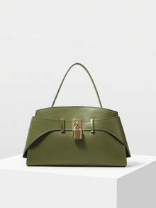 MOTF PREMIUM PU LEATHER IRONMONGERY TOP HANDLE BAG - Green - View 2
