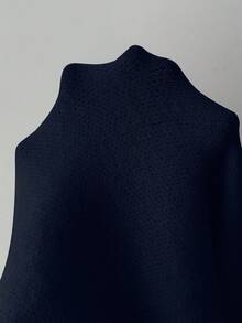 Elenzga Áo len dệt kim cổ tròn tay cánh dơi bất đối xứng dành cho nữ, đa năng cho kỳ nghỉ và ngày lễ, mùa xuân/thu/đông - Màu xanh hải quân - Xem 8