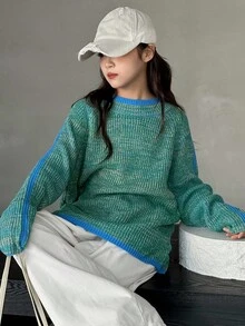 DAZY 少女日常休闲毛衣，秋季复活节 - 綠色 - 查看 6