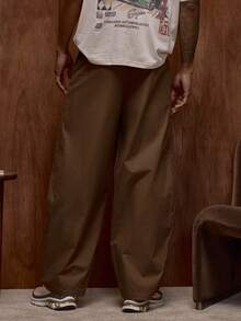 Musero 宽松灯笼裤，缝线细节设计 / 冬季 - 咖啡棕 - 查看 4