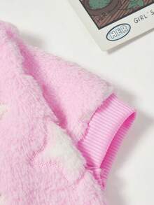 PETSIN 1 Áo nỉ cổ tròn ấm áp màu hồng nhạt in hình ngôi sao trắng, thích hợp cho mùa thu/đông. - Hồng - Xem 4