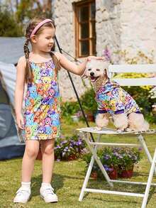 PETSIN 1pc Cute Colorful Bear Pet Print Sweatshirt - Multicolor - View 6