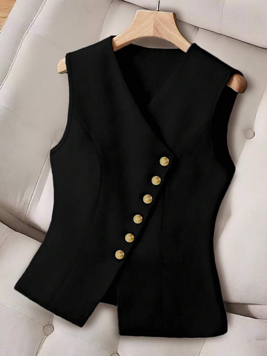 GlowEve CURVE Plus Size Casual/Office Solid Color Suit Vest