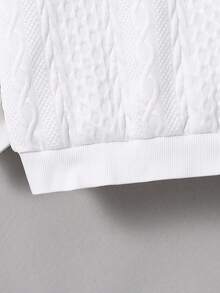 SHEIN 2pcs Tween Boy Casual Textured Sweatshirt And Denim Pants Set Chic Outfits For Autumn/Winter