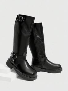 Rosivie Botas medianas hasta el tobillo de mujer de moda en color negro - Negro - Ver 6