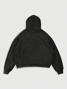 ROMWE MEN Goth Herren Sweatshirt mit Nieten Dekor Langarm Kapuze