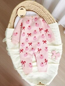 SHEIN 1pc Infant/Toddler Pink Sweater Romper, Fashionable & Sweet Floral Decor, Round Neck Long Sleeve Footed Jumpsuit Newborn Girl Winter Clothes Soft Baby Girl Outfit Strawberry Print Baby Romper Pink Baby Clothes Pink Bow Baby Outfit Pink Infant Clothes Cherry Baby Clothes Soft Baby Girl Girl Newborn Clothes Winter Newborn Girl Clothes Winter Baby Clothes Fall Sweater Knit Baby Girl Clothes Baby Girl Winter Sweaters Baby Knitted Sweater Baby Girl Knitted Outfits Baby Knit Jumpsuit Baby Overalls Neutral Baby Clothes Baby Knit Jumpsuit Baby Sweater Romper Newborn Knitted Romper Soft Baby Girl