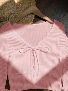 Comfortcana Áo khoác cardigan nhẹ màu trơn đơn giản giản dị dành cho nữ, mặc hàng ngày - Hồng - Xem 4