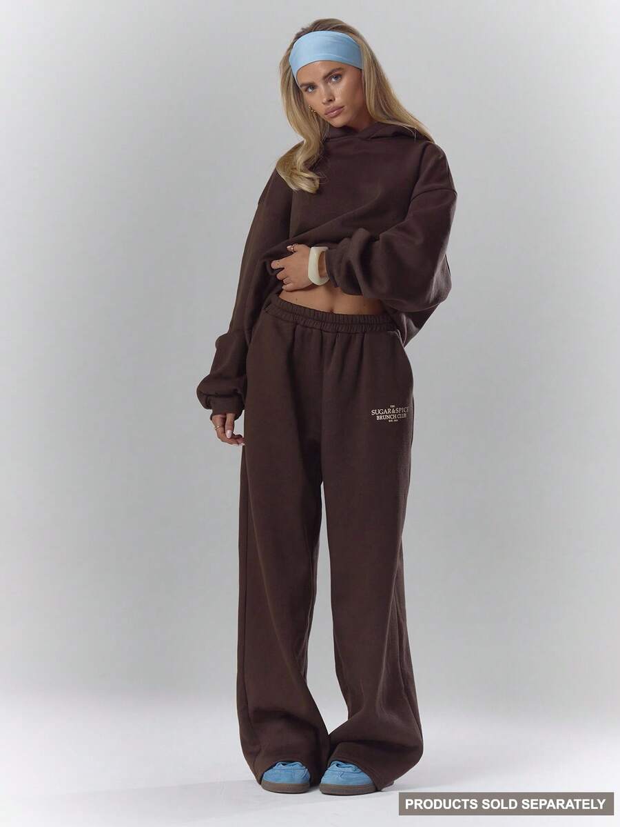 MUSERA Graphic Print Wide Leg Joggers Tracksuit Bottom Only Fall Autumn Cosy Joggers Cute Casual Coffee Club Christmas Thanksgiving