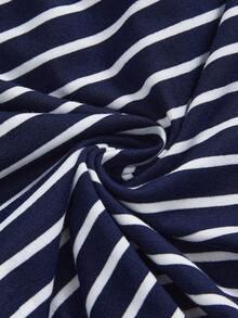 Modmama 2 件孕妇休闲裹身哺乳 T 恤套装，秋季 - 藍色 - 查看 10