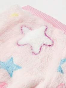 PETSIN 1pc Pet Cat/Dog Universal Pink Flannel Warm Colored Star Print Overall - Multicolor - View 3