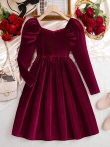 SHEIN Spring/Summer New Korean Fashion Unique Personalized Casual Everyday Versatile Teen GirlDress Fall Winter - Red - View 1