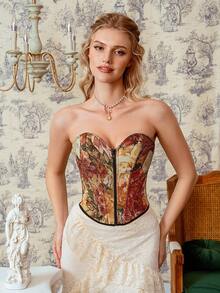 Myrelith 1pc Women's Printed Waist & Back Shaping Top - Multicolor - View 5