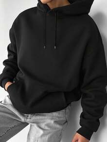 Manfinity Hypemode Men's Solid Color Long Sleeve Plain Going Out Hoodie, For Friends, For Fall