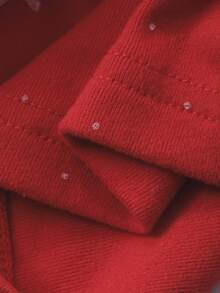 DAZY Tween Girls Crew Neck Knit Loungewear Set, Fall - Red - View 8