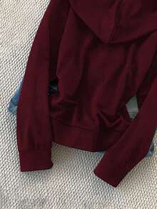 Noixe Women's Solid Color Long Sleeve Zip-Up Casual Hoodie Sweatshirt, Autumn