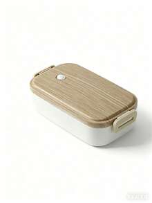 Madebyblanc 1PC 木纹单层和双层饭盒，容量大，适合上班族女生，男生，学生加热微波炉饭盒。 - 彩色 - 查看 12