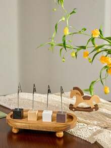 Zazumi Cirelle 1 cái Kẹp giấy ghi nhớ hình khối nhẹ, màu sắc cổ điển, bằng gỗ, có khóa cá sấu, dùng để trưng bày thẻ số, thẻ tên, ảnh, ghi chú, đồ dùng học tập cho năm học mới. - Nhiều màu - Xem 4