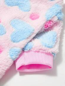 PETSIN 1 Pc Pink Flannel Blue Heart Warm Crew Neck For Pets - Multicolor - View 3