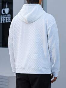 Claim Dot 男士时尚休闲纽扣连帽夹克男士拉链夹克男士夏季夹克白色，适合秋季 - 白色 - 查看 2