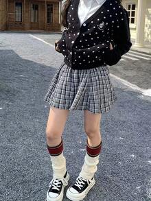 INAWLY Women's Casual Commute Daily Plaid Skirt - Multicolor - View 2