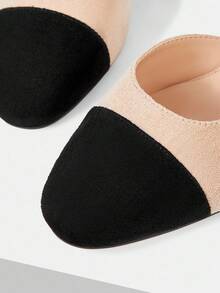 Mnmlis Geschlossene Farbblock Plateau-Absatz Elegante Pumps - Aprikosenfarben - Übersicht 6