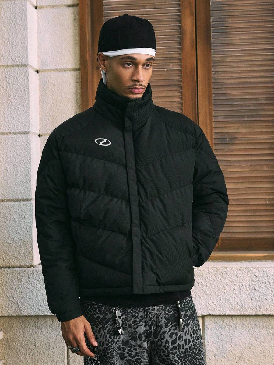 AXEPEAK Abrigo acolchado y acolchado casual para hombre, invierno - Negro - Ver 1