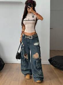 Coolane Áo thun crop top phong cách đường phố Y2K cổ điển dành cho nữ, mọi mùa, lễ hội hòa nhạc Going Out - Màu be - Xem 5