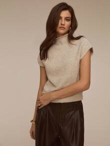 ATUI Studio 2025AW 高领毛衣，女式针织毛衣，女式针织上衣，女式高领针织毛衣，别致通勤针织毛衣，秋冬时尚简约套头衫 - 摩卡棕 - 查看 1