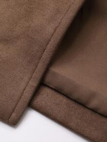 DAZY 女士翻领仿麂皮宽松休闲西装外套商务装 - 咖啡棕 - 查看 7