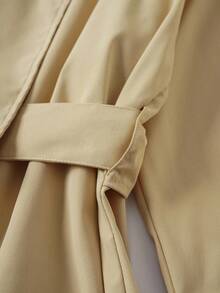 Firerie Women's Casual Commute Daily Fashion New Modern Urban Asymmetric Cinched Waist Waist A-Line Long Sleeve Khaki Mid-Length Trench Coat Fall Winter Clothes For Women Women's Winter Coat Women's Winter Jacket Fall Outfits For Women