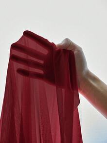 SHEIN 1 Set Plus Size Lace Robe With 3D Floral Decor + Plus Size Lace Camisole Slip Dress With Waist Cinching Design Lingerie Robe Set Burgundy Lingerie Set Lingerie With Sleeves Maroon Lingerie