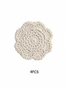 4/6/8/10/12/16/18/20pcs Vintage Floral Crochet Coasters, Vintage Round Coasters, Heat-Resistant Placemats, Tablecloths, And Dining Table Decorations - Perfect For Home, Residence, Kitchen, Coffee Table, Wooden Table, Restaurant, Bar Decoration