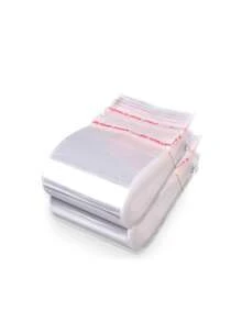 100pcs Large And Small Self-Adhesive Seal Clear Opp Bags, Reusable Sealable Plastic Cellophane Bags, Rangement,Anniversaire,Gourde,Mariage,Suitable For Large-Scale Packaging Of Small Gifts, Party Favors And Toys, Suitable For Items Of Different Sizes