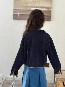 TWEEN GIRLS 牛仔夹克，时尚做旧牛仔夹克设计，轻盈洗水牛仔短款夹克，百搭新品