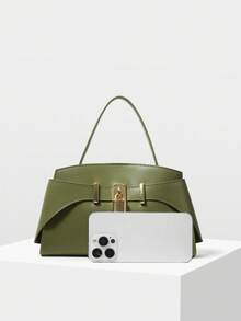 MOTF PREMIUM PU LEATHER IRONMONGERY TOP HANDLE BAG - Green - View 4